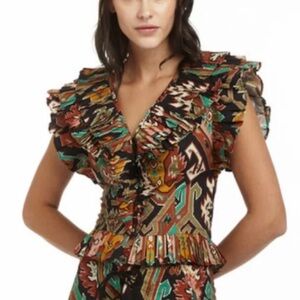 NEW! Love the Label Maxine Floral Ruffled Crop Top Size Small